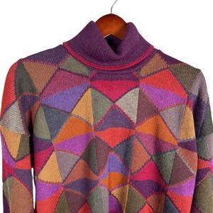 Peruvian Connection Alpaca Wool Handmade Turtleneck Sweater Mens Size Medium VTG